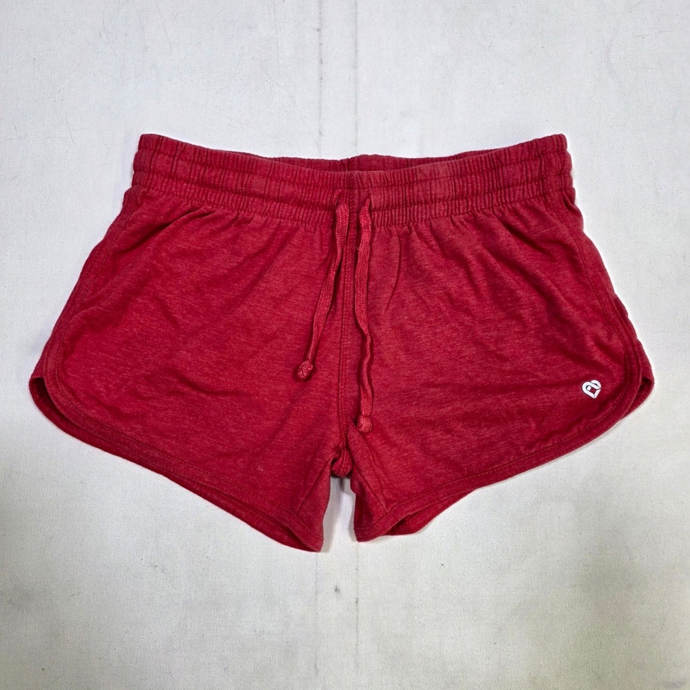 Colosseum Shorts Womens Medium Red Heather Drawstring Athletic Gym Dolphin Logo